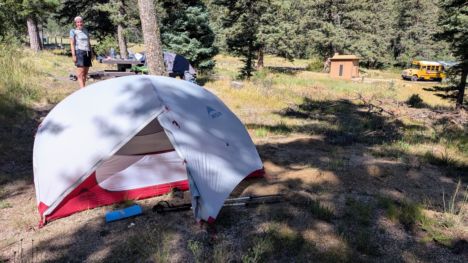 A hot, sunny morning at Agua Piedra Campground, before the weather turned.