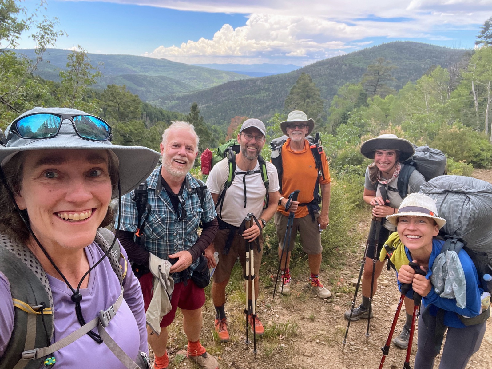 Rejoining our trail group after the alternate route.