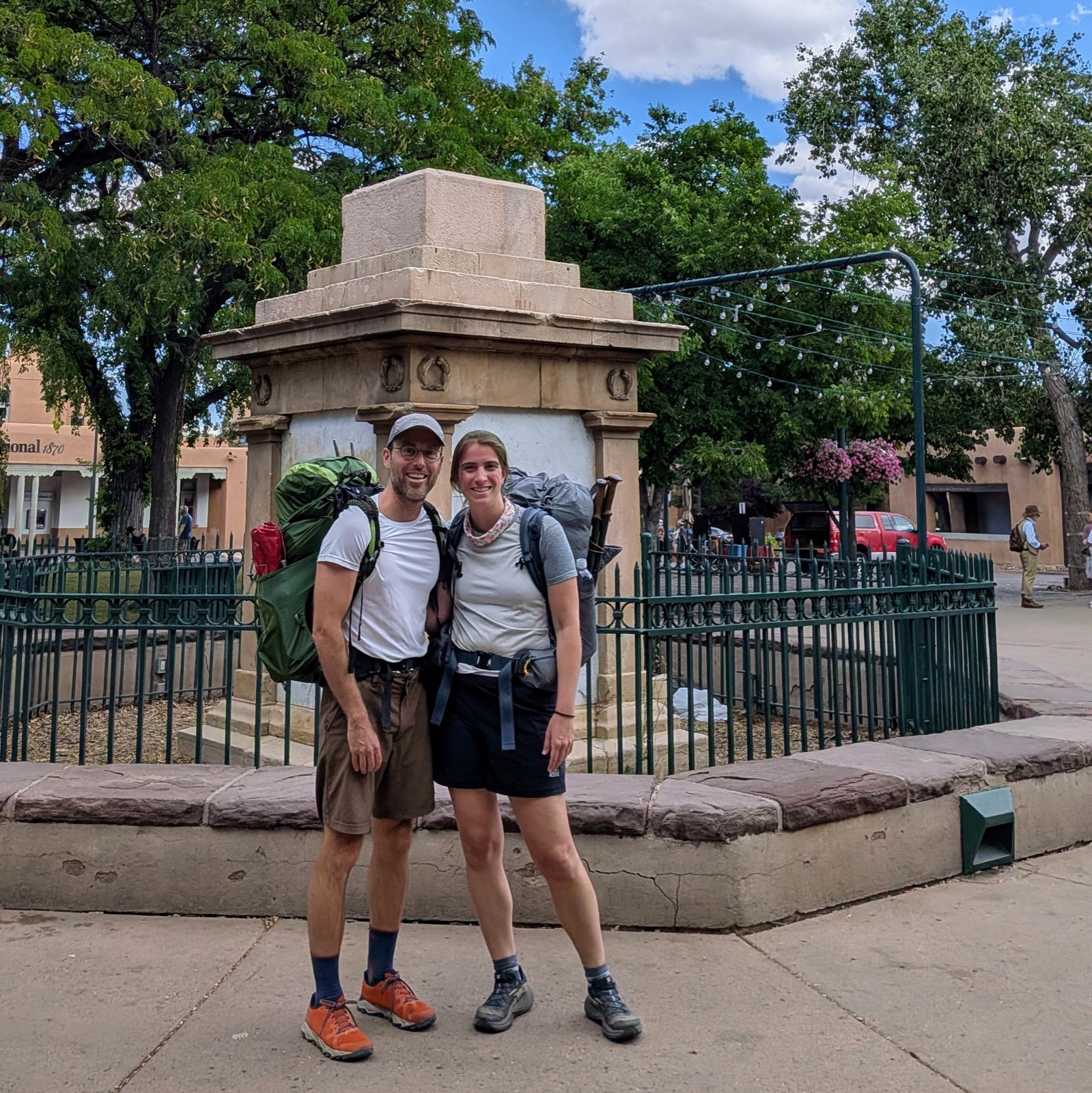 Santa Fe Plaza, right before we set out.